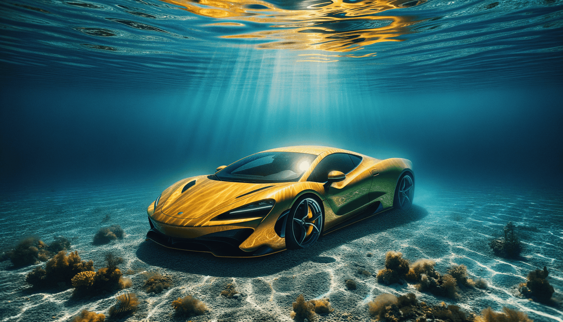 Supercar sunk in the ocean